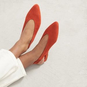 Everlane V Slingback in Rust Suede